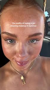 the sweat is real, makeup isnt always perfect #makeup #girls #summer  #sweating
