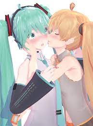 Miku X Neru Kiss On The Cheek Miku Anime Kiss On The Cheek
