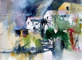 Heinz Buchele Aquarell Leinwand Aquarellbilder Aquarellmalerei