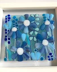 This beautiful handcrafted fused glass sushi plate is an original work of art. Fused Glass Art Fused Glass Flowers Cornish Fused Glass Fused Glass Art Glass Art Techniques Fused Glass Wall Art