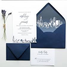 Chicago Skyline Wedding Invitation Suite Chicago Wedding Invites Printed Navy And White Wedding Invitations Skyline Wedding Wedding Invitations White Wedding Invitations