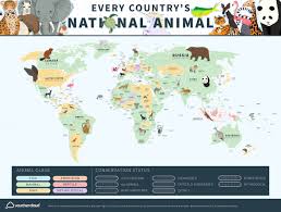Animals, birds, and insects with funny names. Every Country S National Animal On One Cool Map Flytrippers
