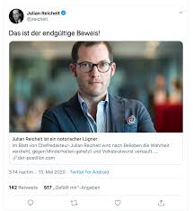 He wrote a commentary on the attacks and the government's response. Der Postillon Wie Ein Tweet Von Bild Chef Julian Reichelt Einmal Viele Tausend Likes Bekam