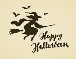 Check spelling or type a new query. Happy Halloween Greeting Card Witch Flying On Broomstick Vintage Vector Clipart Image