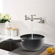 brushed nickel wall mount pot filler