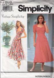 Princess Seam Vintage Dress Pattern Vintage Simplicity 7803 Womens Princess Seam Dress Sweeth Retro Dress Pattern Party Dress Patterns Vintage Dress Patterns