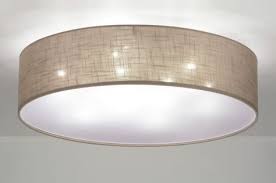 Deckenleuchte 71764 Modern Stoff Taupe Rund Lampen Wohnzimmer Moderne Lampen Wohnzimmer Deckenleuchte Wohnzimmer