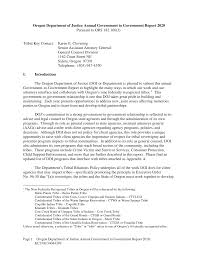 Oregon Department of Justice Annual Government to Government Report 2020  Pursuant to ORS 182.166(3) Tribal Key Contact: Karen E.