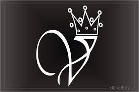 Crown Letter V Initial Decal Initials Decal Alphabet Tattoo Designs V Letter Tattoo