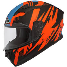 Smk Stellar Trek Matt Black Orange Helmet