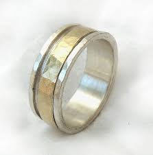 Gold Spinner Men S Ring Men S Wedding Band Hammered Sterling Silver Band Wide Yellow Gold Spinner Wide Lightweight Ring Ilanamirjewelry Mens Wedding Bands Rings For Men Rings Mens Wedding Bands