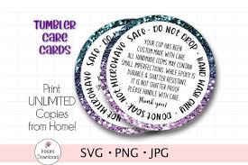 Free printable tumbler care cards. Printable Tumbler Care Card Tumbler Wash Instructions 1054880 Graphic Objects Design Bundles