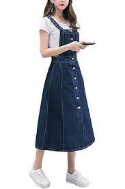 Amazon Com Long Denim Overall Dress In 2021 90s Fashion Outfits Denim Overall Dress Fashion