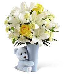 Surprising your favorite people for 110 years crafted & delivered by local florists share your ftd moments: 14 Baby Boy Arrangements Ideas Flower Arrangements New Baby Flowers Floral Arrangements