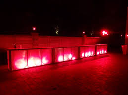 Plexiglass Bar With Red Led Lighting Red Led Lights Party Rentals Led Lights