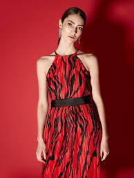 Kirmizi Ribana Kemer Pilisole Elbise Iw6190002155034 Ipekyol Moda Stilleri Elbise Gomlek Elbise