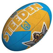 Steeden NRL Gold Coast Titans Supporter Rugby League Ball Blue/Gold 5 | Rebel Sport
