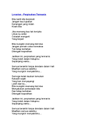 Kenangan bersama (3x) mungkin disini kita kan terpisah. Lirik Lagu Perpisahan Termanis