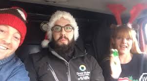 Drew styles, Wayne Kirby and Installers First launch festive  #VanPoolCaroloke