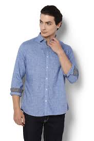 Van Heusen Sport Shirts Van Heusen Blue Shirt For Men At Vanheusenindia Com