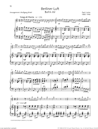 Lincke Berlin Air Sheet Music For Violin And Piano
