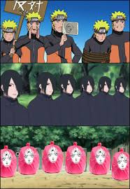 Team 7 S Shadow Clone Jutsu Naruto Uzumaki Sasuke Uchiha Sakura Haruno Anime Naruto Anime Funny Naruto Funny