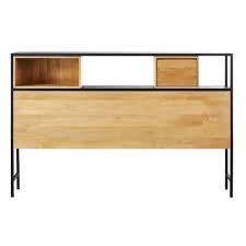 140x190 cm et 160x200 cm. Tete De Lit 160 En Manguier Massif Et Metal Noir Wayampi Maisons Du Monde