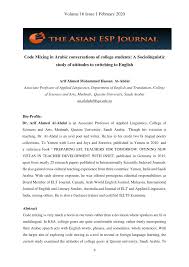 Looking for help with apa or mla? Pdf Code Mixing In Arabic Conversations Of College Students A Sociolinguistic Study Of Attitudes To Switching To English