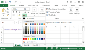 Ms Excel 2013 Change The Font Color In A Cell Microsoft Excel Tutorial Excel Tutorials Excel Shortcuts