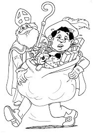 1001 Kleurplaten Sinterklaas Zwarte Piet Zwarte Piet Tilt De Zak