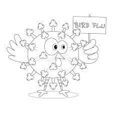 Infections with similar bird flu viruses have been reported from china since 2014 in people with exposure to infected birds, according to the who, which considers the the more flu viruses spread, the more opportunity they have to mutate in ways that may increase their ability to infect people. Bird Flu Cell Vector Cartoon Colorless Stock Vector Illustration Of Book Page 173939207