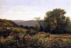 Blühende Feld, öl auf leinwand von Jerome B Thompson (1814-1886 ... - Jerome-Thompson-Flowering-Field