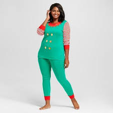 Women S Plus Size Elf Pajama Set Ev Holiday Christmas Elf Costume Elf Pajamas Pajamas Women