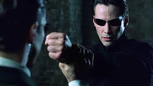 Prophesied by the oracle to be the one, he is set out on a course to free humanity from the matrix and end the machine war. Neo Vs Agents The Matrix Reloaded Open Matte Youtube