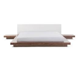 lit japonnais en bois et chevets integres marron clair zen beliani pl lit japonais cadre de lit japonais lit king size