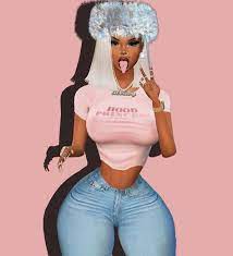 Imvu Imvu Baddie Aesthetic Vu Pink Black Poc Woc Pretty Avi Avatar Hood Gh In 2021 American Girl Doll Hairstyles Swag Outfits For Girls Black Girl Outfits