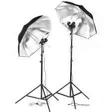 Studio Continuous Umbrella Lighting Kit 2500w 2 Lights Set Up
