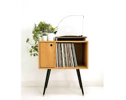 Oak Sideboard Media Console Vinyl Record Storage Dansette Console Table Record Cabinet Vinyl Cabinet Lp Storage Media Unit Credenza In 2020 Oak Sideboard Modernist Furniture Sideboard Record Storage