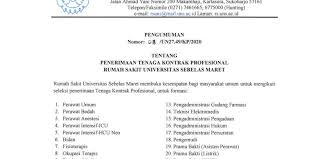 Surat lamaran kerja adalah surat permohonan yang dibuat oleh pencari kerja (pelamar pekerjaan), untuk dikirimkan kepada suatu badan usaha atau instansi guna mendapatkan tanda tangan dan nama pelamar : Rumah Sakit Uns Buka Lowongan Pekerjaan Untuk Lulusan Sma S2 Minat Halaman All Kompas Com