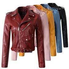 2017 New Fashion Women Wine Red Faux Leather Jackets Lady Bomber Motorcycle Cool Out Faux Leather Bomber Jacket Leather Jackets Women Faux Leather Jacket Women