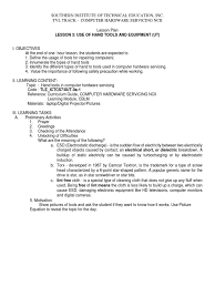 This tool is probably the most important to have. Hand Tools In Computer Hardware Servicing Electrostatic Discharge Physics