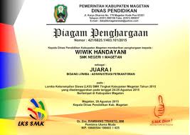 Juara 2 pertandingan tenis meja. Doc Sertifikat Lks Print Docx Smk Negeri Takeran Academia Edu