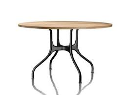 Round Aluminium And Wood Dining Table Mila Aluminium And Wood Table