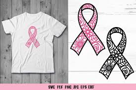 Download Cancer Awareness Floral Ribbon Svg Breast Cancer Ribbon Svg
