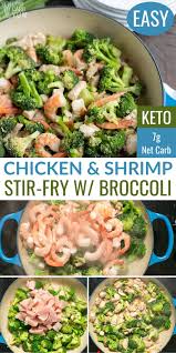 Try A Simple Keto Chicken And Shrimp Stir Fry With Broccoli For An Easy Weeknight Dinner Shrimp Recipes Healthy Chicken And Shrimp Recipes Shrimp Recipes Easy