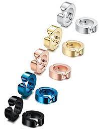 jstyle ジェイスタイル 10個セット フェイクピアス ユニセックス ピアス レディース イヤリング メンズ イヤカフ 穴なし フープピアス 両耳用 金属アレルギー対応 5色 5ペア サージカルステンレス製 ピアス レディース アクセサリー イヤカフ