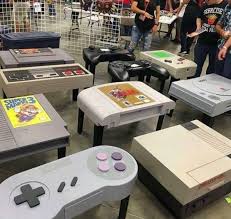 Coole Retro Videokonsolen Couchtische Spielzimmer Design Gameroom Ideen Gamer Zimmer