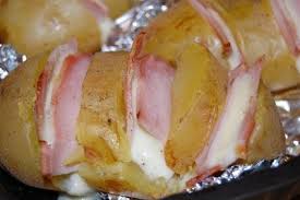 Recette De Pommes De Terre Au Four A La Mozzarella Et Jambon Recette Pomme De Terre Au Four Recette Recette Pomme
