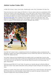 How can i find the . Article Locker Codes 83