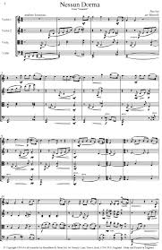 It's a violin tutorial for nessun dorma by deric dyer. Puccini Nessun Dorma From Turandot String Quartet Parts Parts Digital Download Broadbent Dunn Ltd Sheet Music Web Store